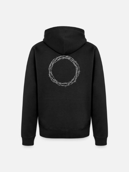 Crown of thorns made of barbed wire - Unisex Premium Organic Zip Hoodie - black