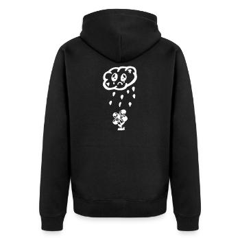 Fleur de pluie - Veste à capuche bio Premium Unisexe - noir - Dos - Nico (187cm)