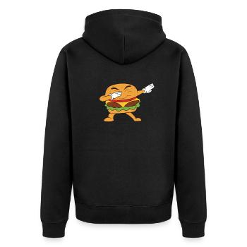 Hamburger - Veste à capuche bio Premium Unisexe - noir - Dos - Nico (187cm)