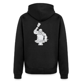 Forgeron avec enclume, marteau et pince - Veste à capuche bio Premium Unisexe - noir - Dos - Nico (187cm)
