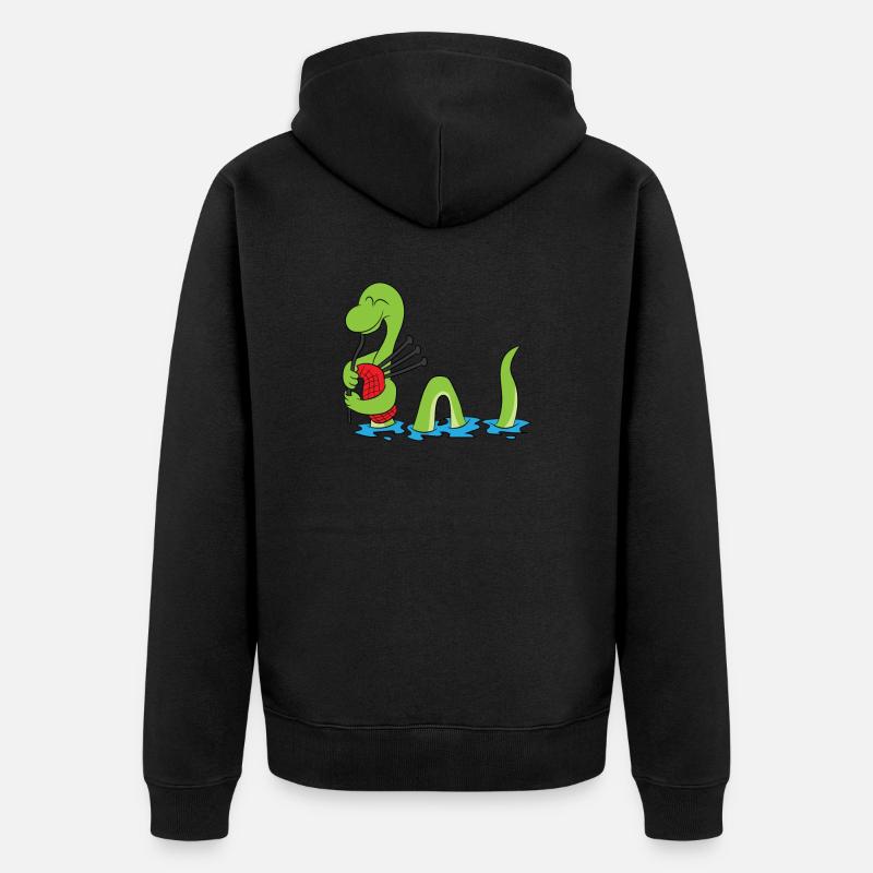 Ecosse Loch Ness Nessie cornemuse écossaise - Veste à capuche bio Premium Unisexe - noir