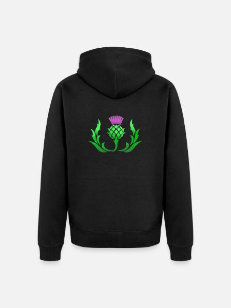 Chardon écosse fleur nationale - Veste à capuche bio Premium Unisexe - noir