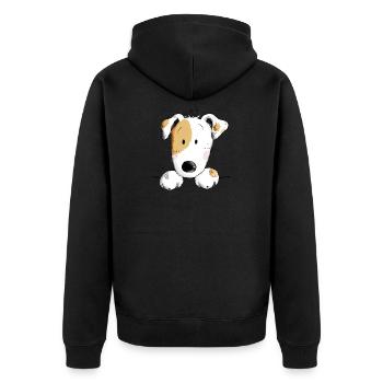 Sweet Jack Russell dog cartoon - Unisex Premium Organic Zip Hoodie - black - Back - Nico (187cm)