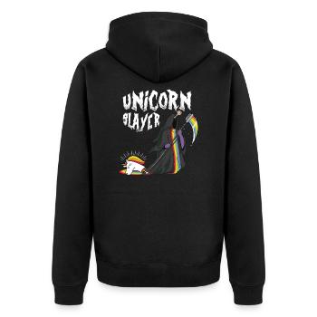 Conception drôle de Halloween de licorne - la mort de licorne - Veste à capuche bio Premium Unisexe - noir - Dos - Nico (187cm)