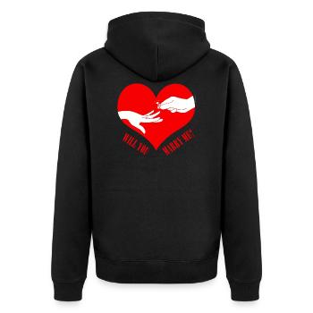 mariage - Veste à capuche bio Premium Unisexe - noir - Dos - Nico (187cm)