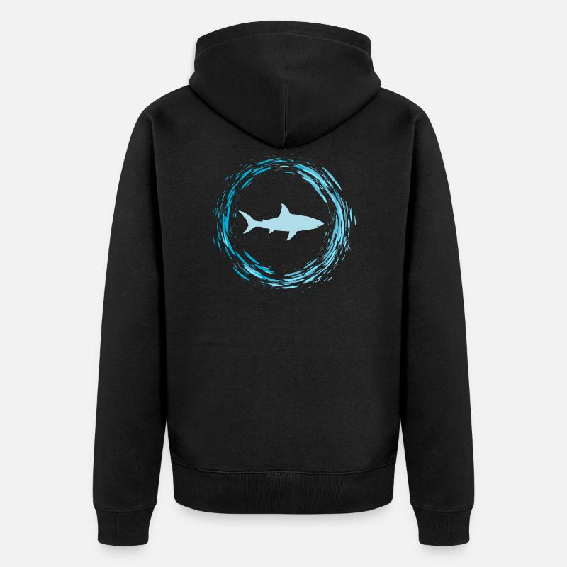 requin - Veste à capuche bio Premium Unisexe - noir