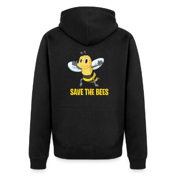 Sauvez les abeilles, abeille sympathique - Veste à capuche bio Premium Unisexe - noir - Dos - Nico (187cm)