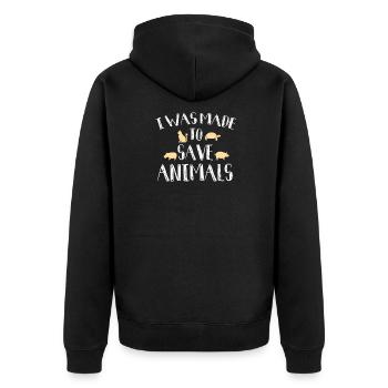 Animal rights activist - Unisex Premium Organic Zip Hoodie - black - Back - Nico (187cm)