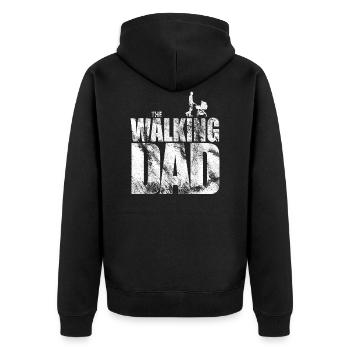 Walking Dad – Lustige Sprüche, Geschenk für Väter - Unisex Premium Bio Zip Hoodie - Schwarz - Hinten - Nico (187cm)