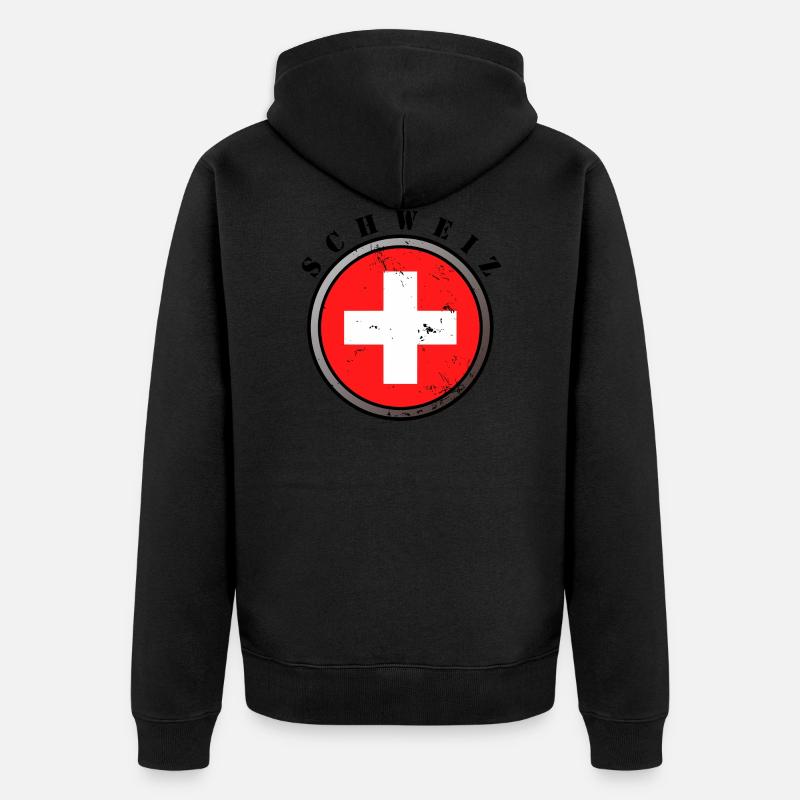 Logo suisse - Veste à capuche bio Premium Unisexe - noir