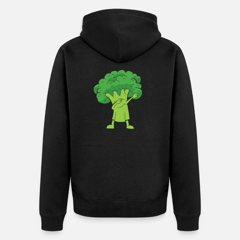 Brocoli, Légumes, Végétarien, - Veste à capuche bio Premium Unisexe - noir