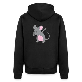 Tamponner rat / souris - Veste à capuche bio Premium Unisexe - noir - Dos - Nico (187cm)