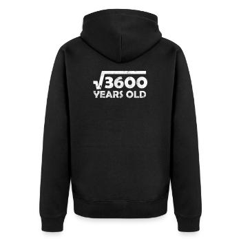 Drôle de 60ème anniversaire t-shirt & cadeau - Veste à capuche bio Premium Unisexe - noir - Dos - Nico (187cm)