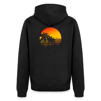 80s Retro Party Gift | Oldschool 80s - Unisex Premium Organic Zip Hoodie - black - Back - Nico (187cm)