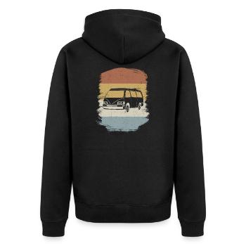 Retro Campervan Vintage Caravan Camping Van - Veste à capuche bio Premium Unisexe - noir - Dos - Nico (187cm)