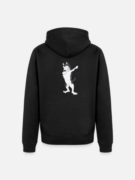 Huskey / Husky Dab - Unisex Premium Organic Zip Hoodie - black