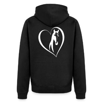 Cheval dans le cœur - Veste à capuche bio Premium Unisexe - noir - Dos - Nico (187cm)