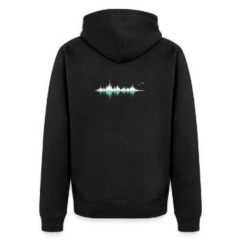 Musique onde audio / onde sonore / fréquence audio - Veste à capuche bio Premium Unisexe - noir - Dos - Nico (187cm)