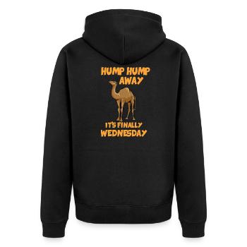 Kamel Geschenk I Trampeltier Dromedar - Unisex Premium Bio Zip Hoodie - Schwarz - Hinten - Nico (187cm)