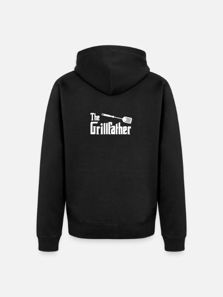 BBQ - The Grillfather - Unisex Premium Organic Zip Hoodie - black
