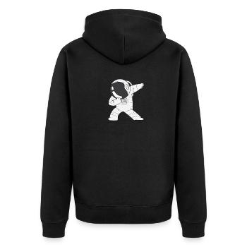 Astronaut DAB / Dabbing - Unisex Premium Organic Zip Hoodie - black - Back - Nico (187cm)