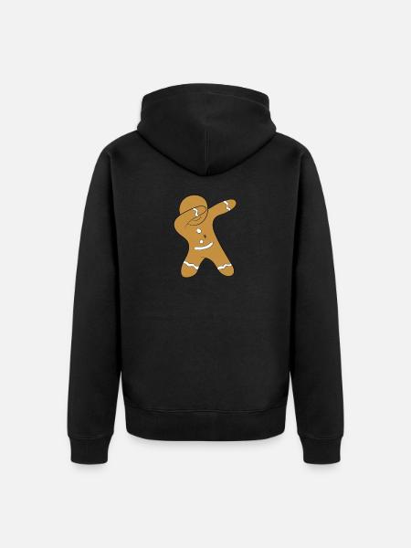 Gingerbread man - DAB / dabbing - Unisex Premium Organic Zip Hoodie - black