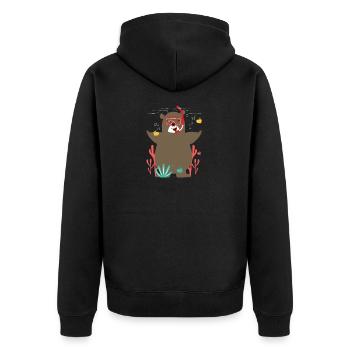 Ours plongeon plongée cadeau de plongée - Veste à capuche bio Premium Unisexe - noir - Dos - Nico (187cm)