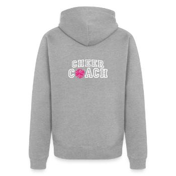 Cheerleading - Cheer Coach - Unisex Premium Bio Zip Hoodie - Grau meliert - Hinten - Nico (187cm)