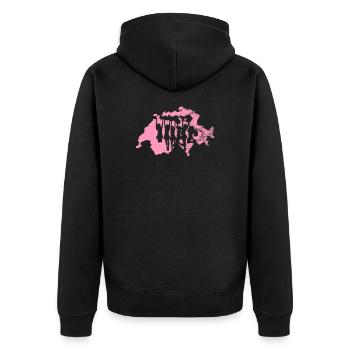 Cheerleading Schweiz - Unisex Premium Bio Zip Hoodie - Schwarz - Hinten - Nico (187cm)