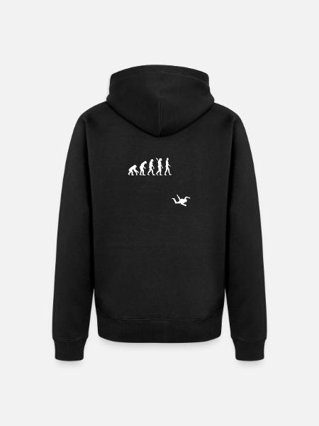 Skydiving - human evolution - Unisex Premium Organic Zip Hoodie - black