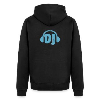DJ - Unisex Premium Organic Zip Hoodie - black - Back - Nico (187cm)