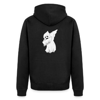 Halloween - Ghost / Ghost DAB / Dabbing - Unisex Premium Organic Zip Hoodie - black - Back - Nico (187cm)