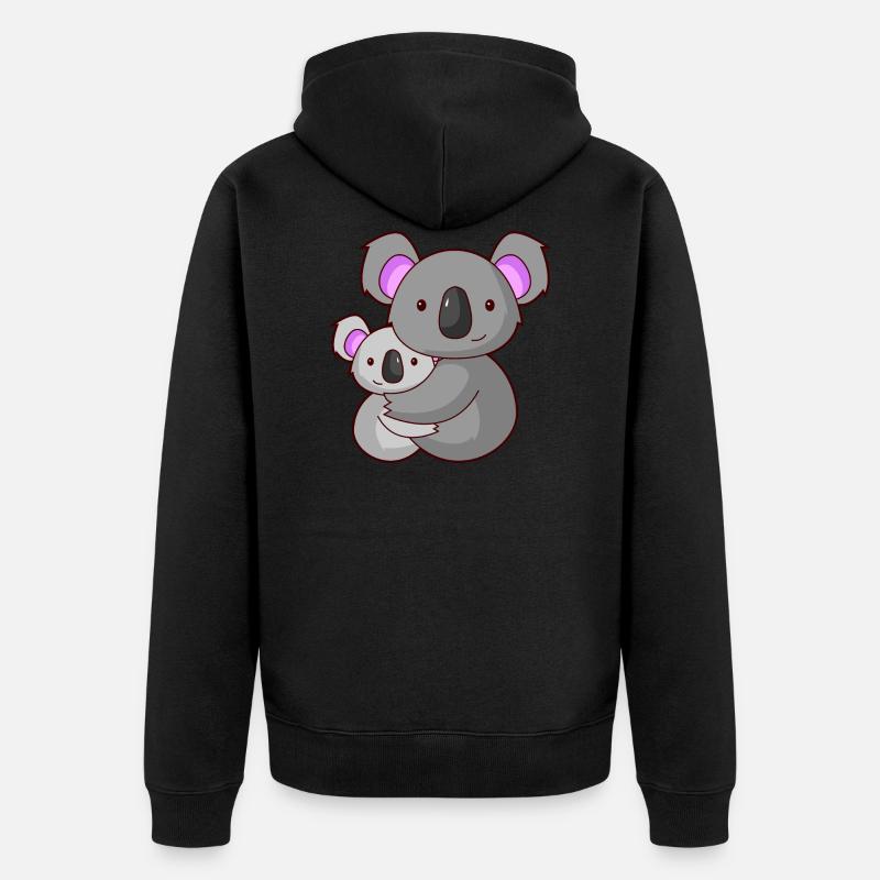 Koalabär Koala kuscheln Eltern Geschenk Australien - Unisex Premium Bio Zip Hoodie - Schwarz