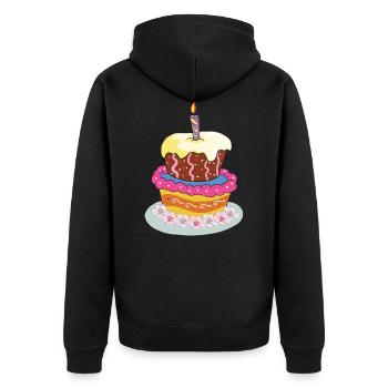 Tarte Anniversaire Gâteau D'anniversaire - Veste à capuche bio Premium Unisexe - noir - Dos - Nico (187cm)