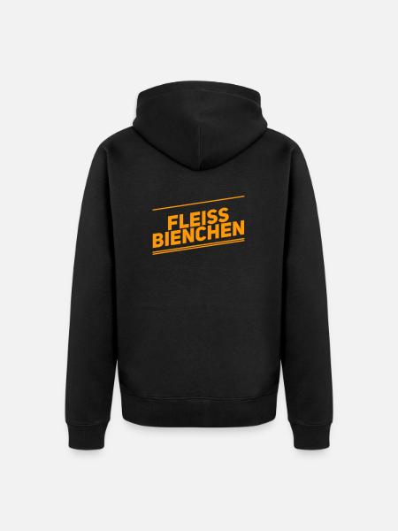 fleissig, fleissig - Unisex Premium Bio Zip Hoodie - Schwarz
