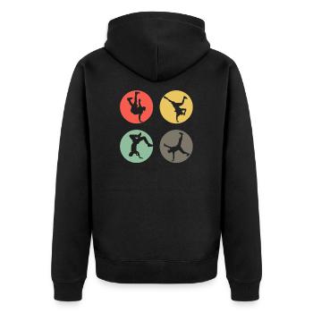Retro Breakdance Bboying Gift I Breakdancing - Unisex Premium Organic Zip Hoodie - black - Back - Nico (187cm)