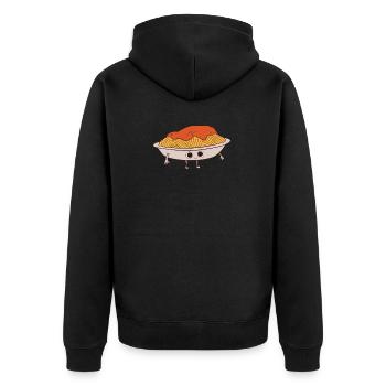Pasta - Plate with Spaghetti Bolognese - Unisex Premium Organic Zip Hoodie - black - Back - Nico (187cm)