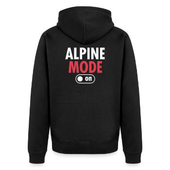 Ski Alpin - Unisex Premium Bio Zip Hoodie - Schwarz - Hinten - Nico (187cm)
