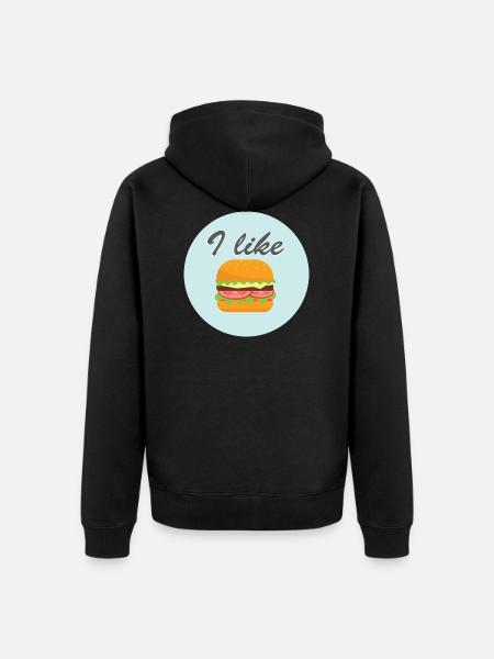 J'aime Burgers Diner Food - Veste à capuche bio Premium Unisexe - noir