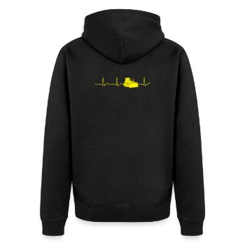 Bulldozer - Heart Line, Heartbeat, Heart Rate, Heart Rate - Unisex Premium Organic Zip Hoodie - black - Back - Nico (187cm)