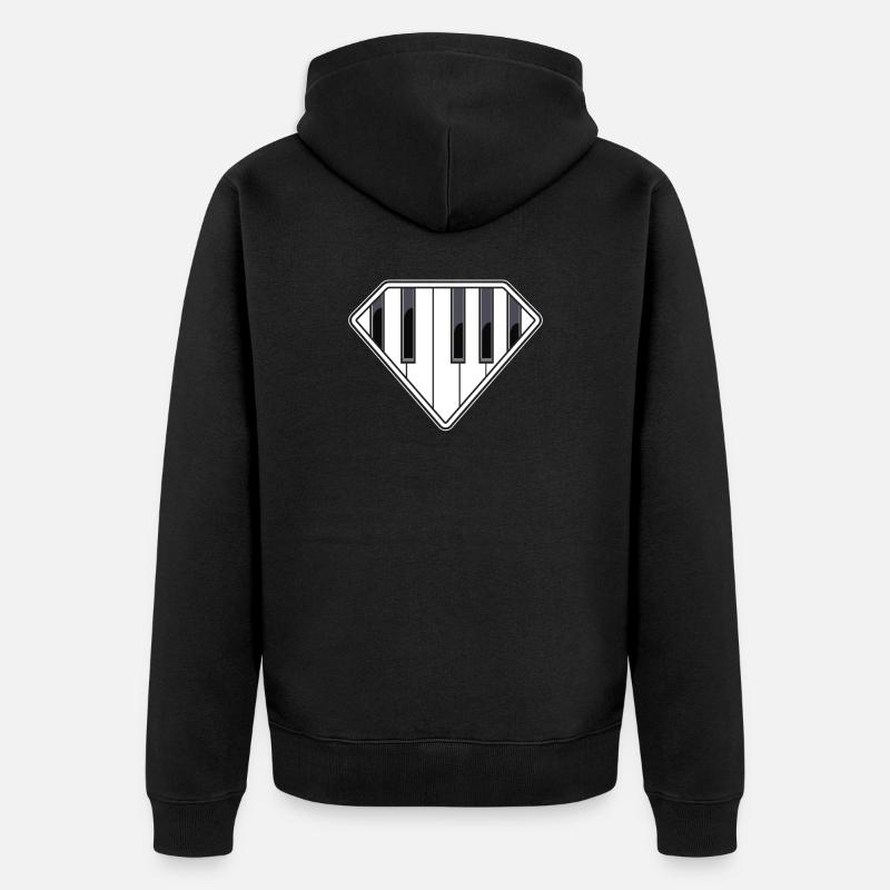 Piano - Diamant Super Pianiste - Veste à capuche bio Premium Unisexe - noir