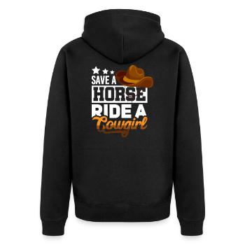 Redneck Trailer Park Gift I Caravan - Unisex Premium Organic Zip Hoodie - black - Back - Nico (187cm)