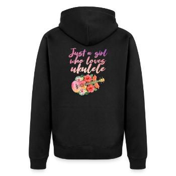 Uke Guitar Gift I Guitariste Ukulele Hawaï - Veste à capuche bio Premium Unisexe - noir - Dos - Nico (187cm)