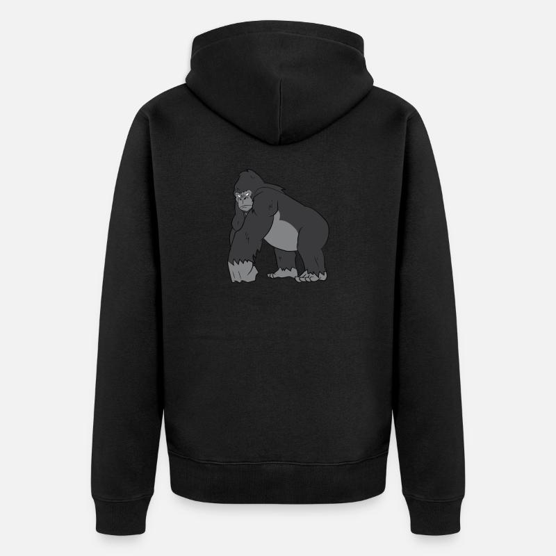 Gorilla - Strong silverback - Unisex Premium Organic Zip Hoodie - black