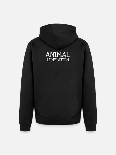Animal Liberation - Unisex Premium Bio Zip Hoodie - Schwarz