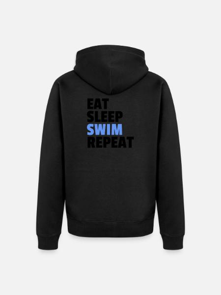 Eat Sleep Swim Repeat - Unisex Premium Organic Zip Hoodie - black