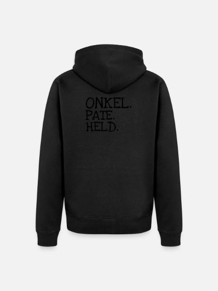 Onkel. Pate. Held. - Unisex Premium Bio Zip Hoodie - Schwarz
