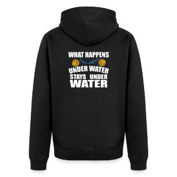 Wasserball-Spieler Geschenk I Kostüm Wasserballer - Unisex Premium Bio Zip Hoodie - Schwarz - Hinten - Nico (187cm)