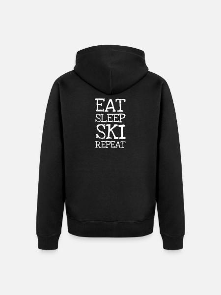 Eat sleep ski repeat - Unisex Premium Organic Zip Hoodie - black