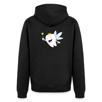 Fée - Fée joyeuse avec couronne et baguette magique - Veste à capuche bio Premium Unisexe - noir - Dos - Nico (187cm)